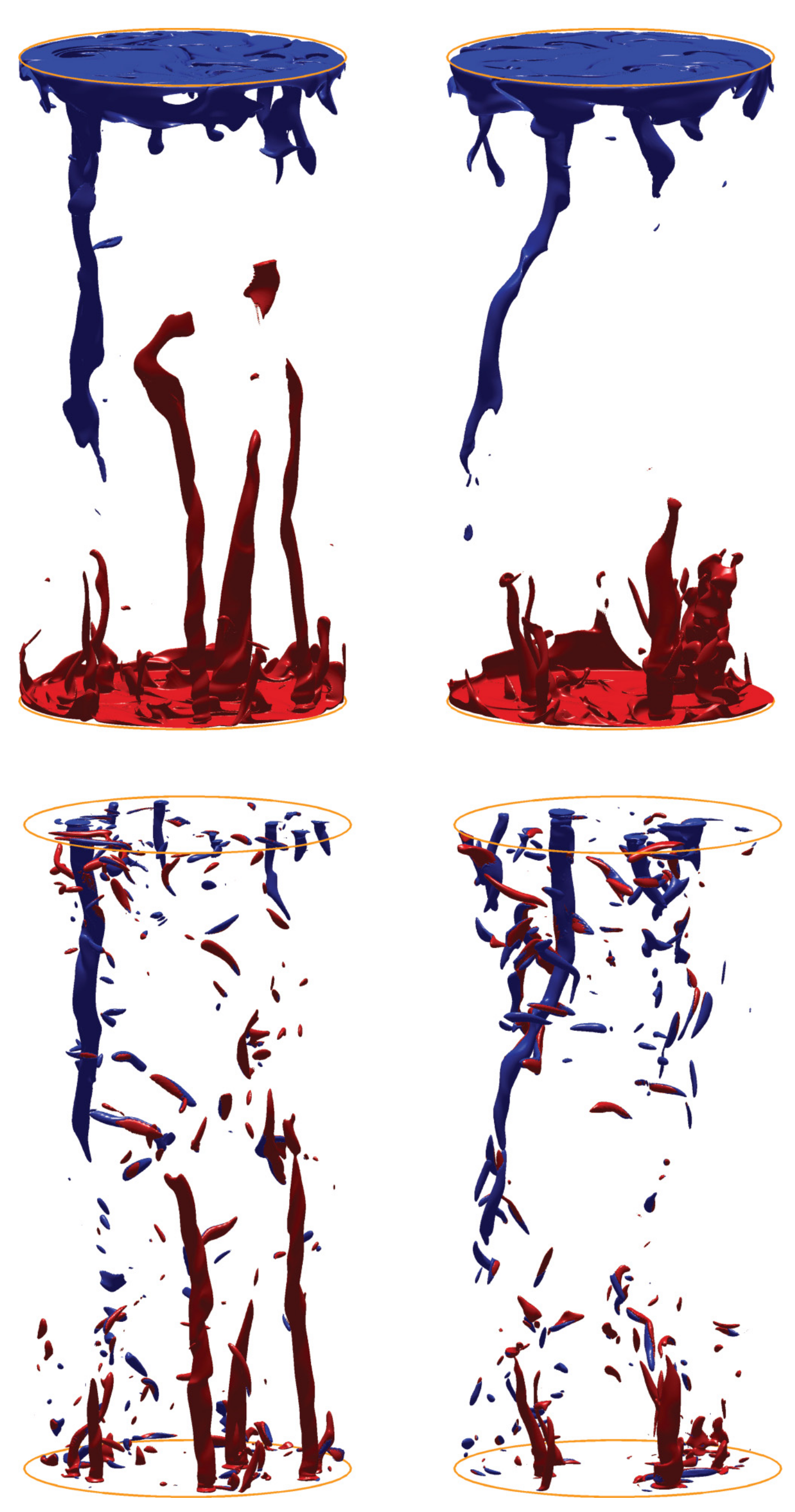 Flow visualisation of vertically aligned vortices in a slender rotating convection cell